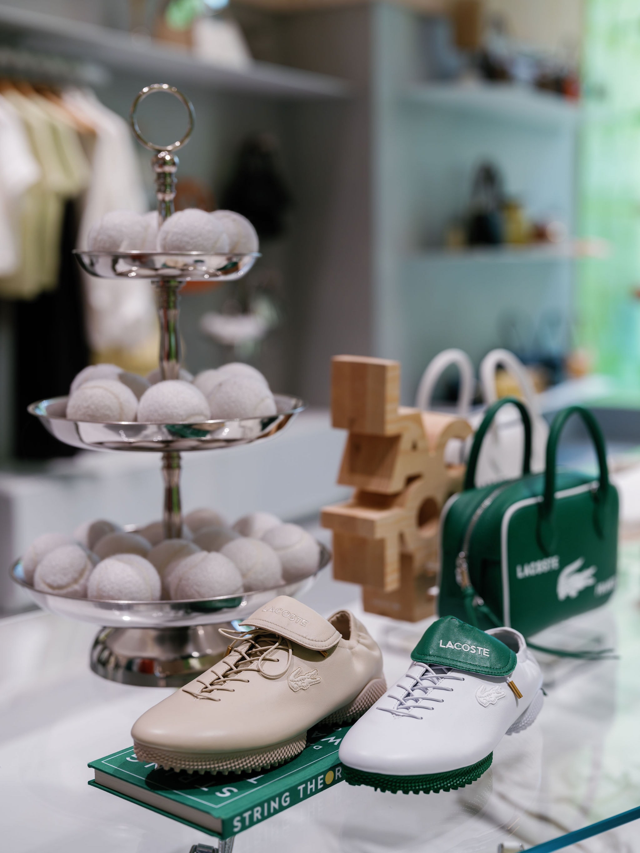 Lacoste sneaker product display pedestal